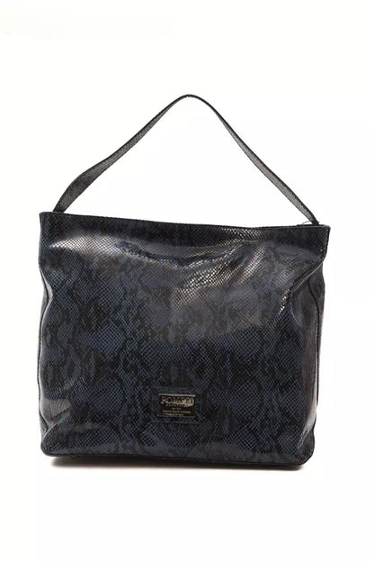 Bolso de hombro para mujer en piel azul Pompei Donatella