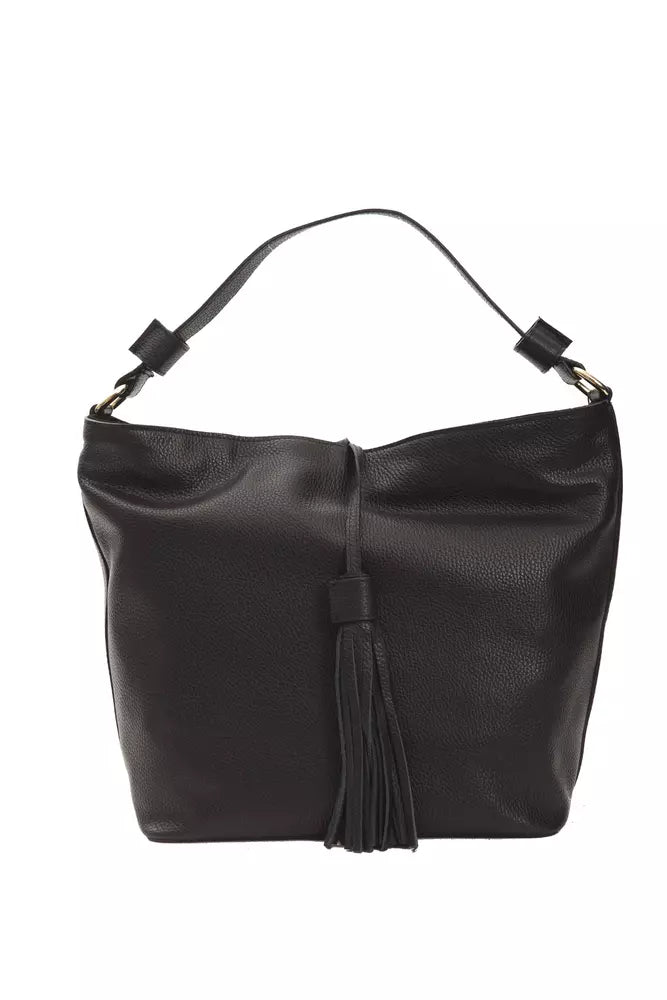 Bolso de hombro para mujer Pompei Donatella de piel negra