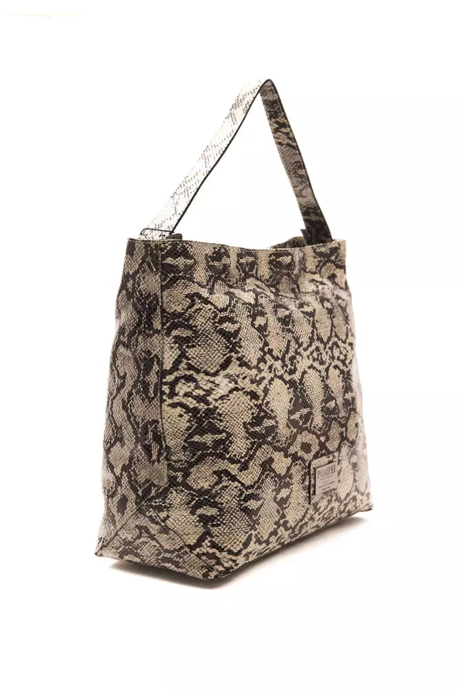 Bolso de hombro para mujer Pompei Donatella de piel gris