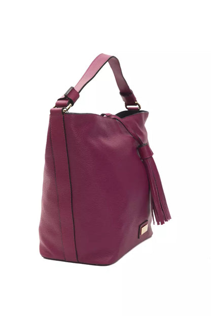 Bolso de hombro para mujer Pompei Donatella de piel color burdeos