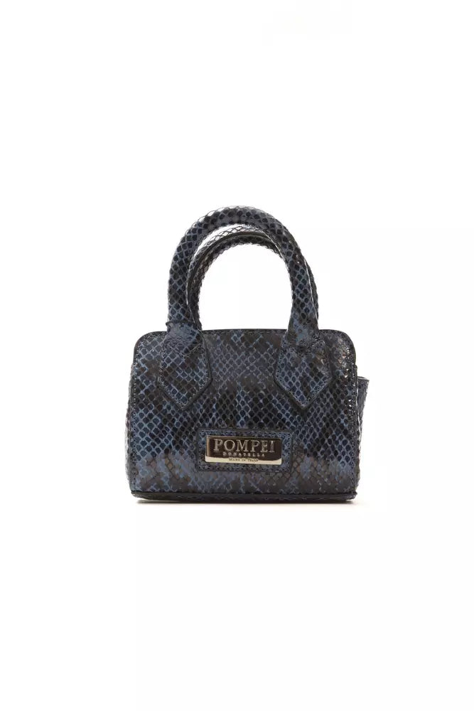 Bolso de mano para mujer en piel azul Pompei Donatella