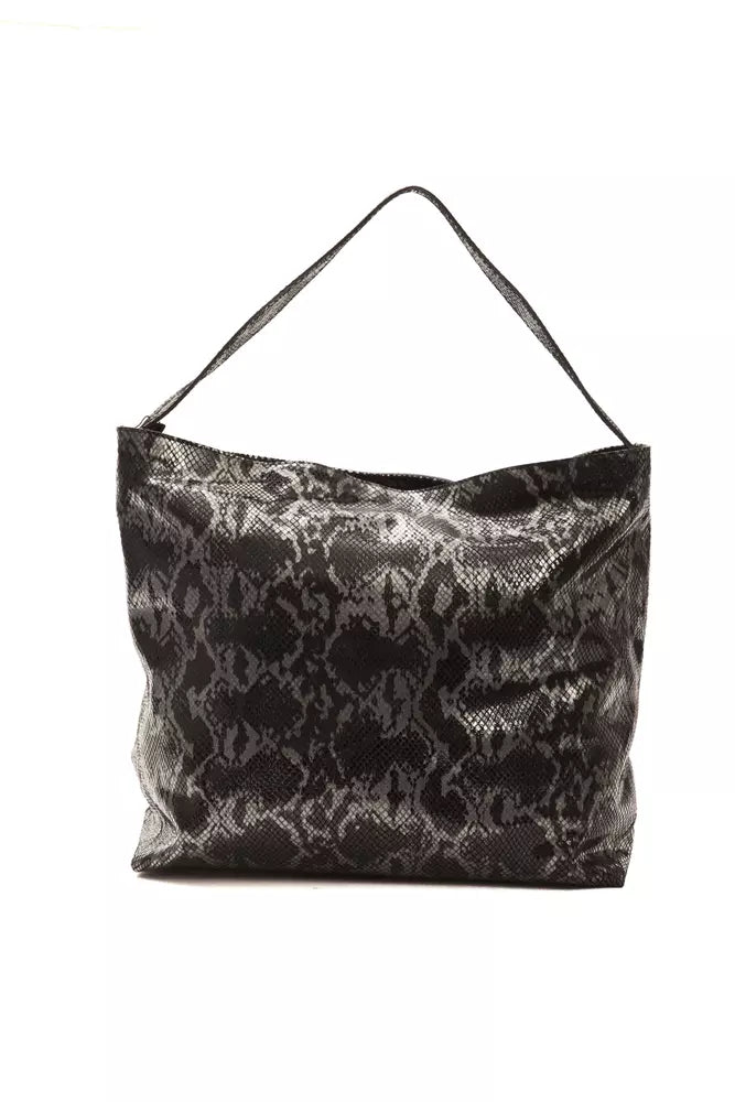 Bolso de hombro para mujer Pompei Donatella de piel gris