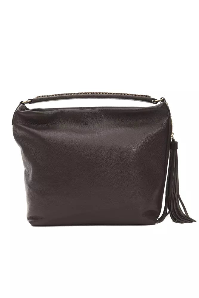 Bolso de hombro para mujer en piel marrón Pompei Donatella