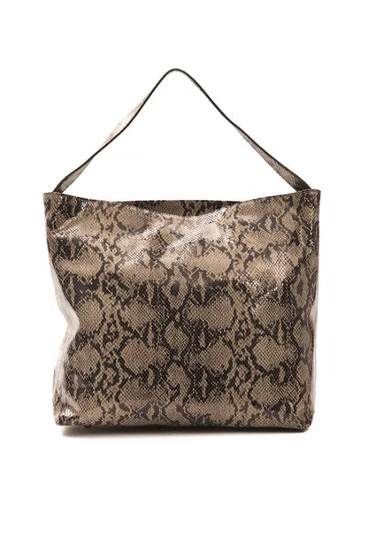 Bolso de hombro para mujer en piel marrón Pompei Donatella