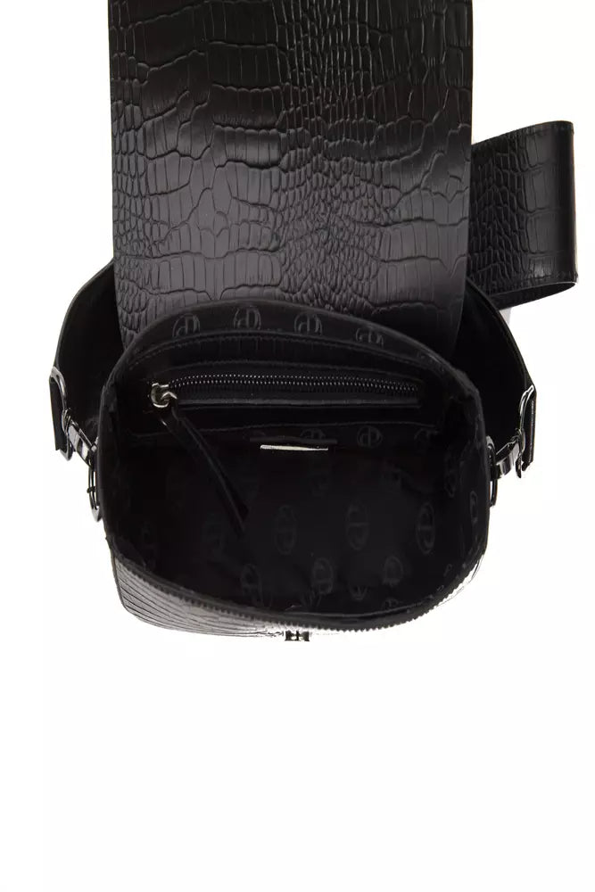 Bolso bandolera de piel negra para mujer Pompei Donatella