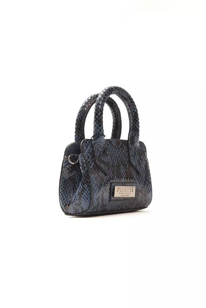 Bolso de mano para mujer en piel azul Pompei Donatella