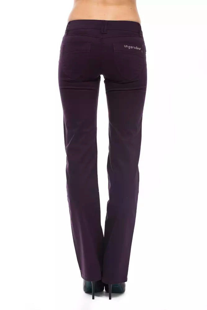 Pantalones de mujer de algodón morado Ungaro Fever