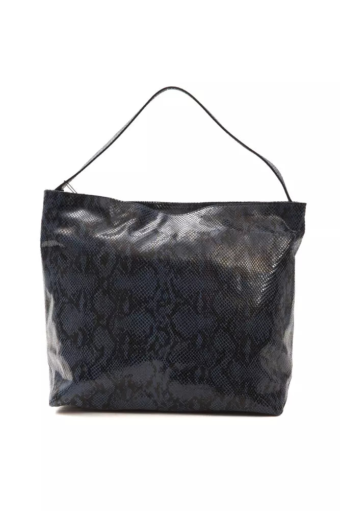 Bolso de hombro para mujer en piel azul Pompei Donatella