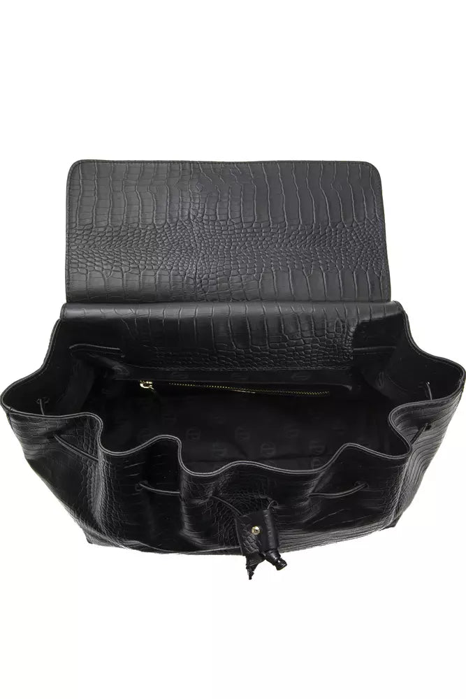 Bolso de mano para mujer Pompei Donatella de piel negra