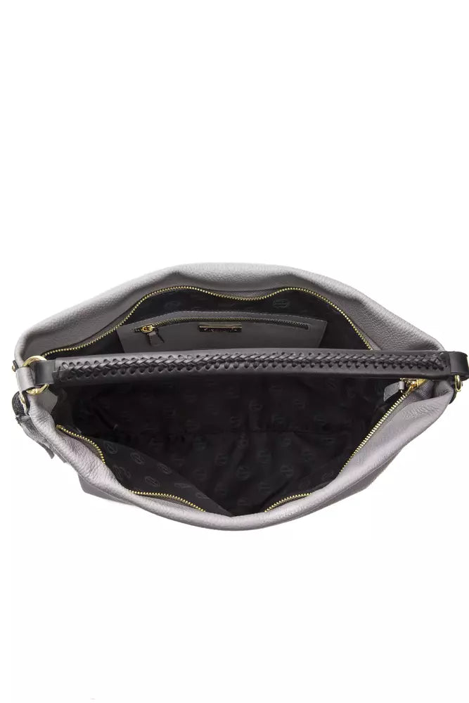 Bolso de hombro para mujer Pompei Donatella de piel gris