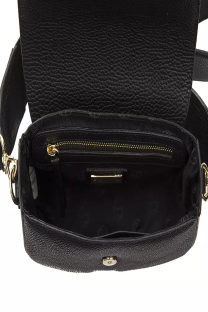 Bolso bandolera de piel negra para mujer Pompei Donatella