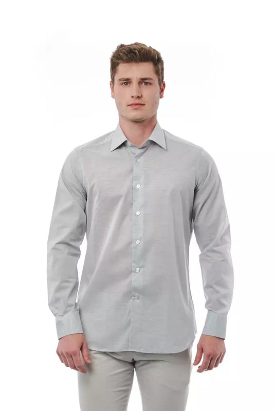 Camisa Bagutta de algodón gris para hombre