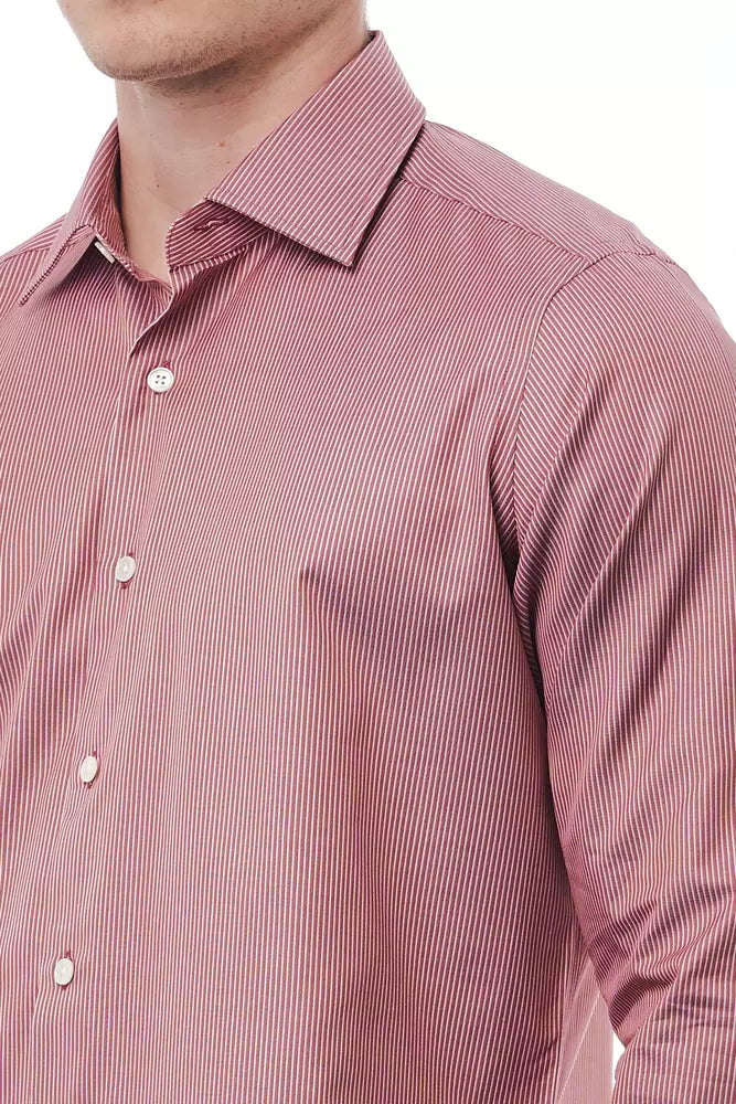 Camisa Bagutta de algodón roja para hombre