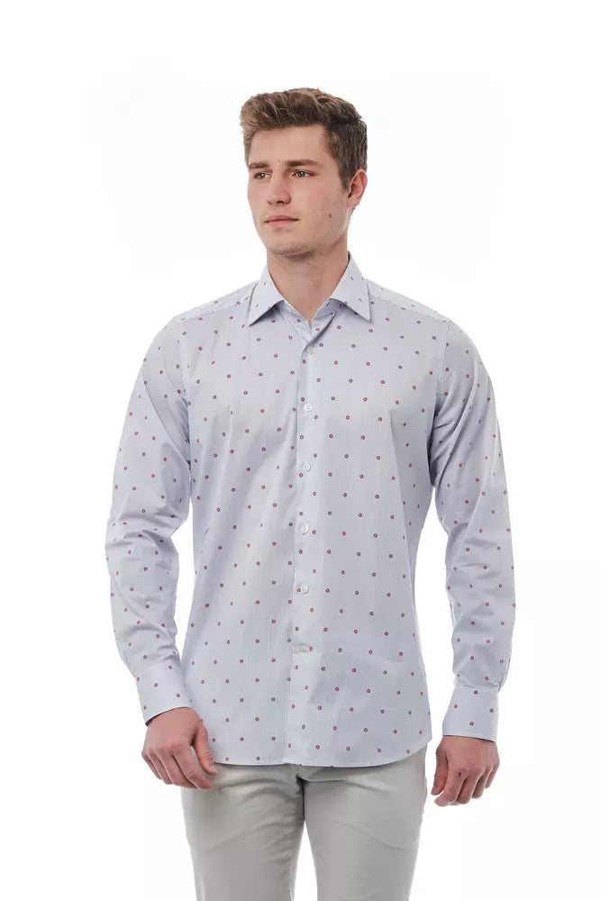 Camisa de hombre Bagutta de algodón multicolor