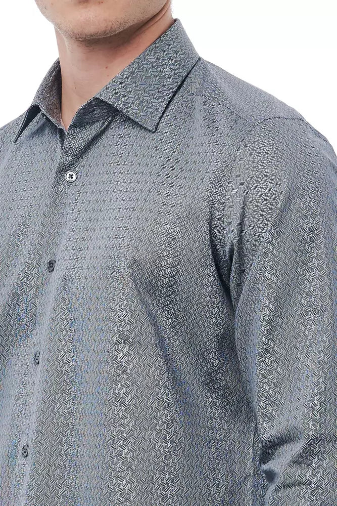 Camisa Bagutta de algodón negra para hombre