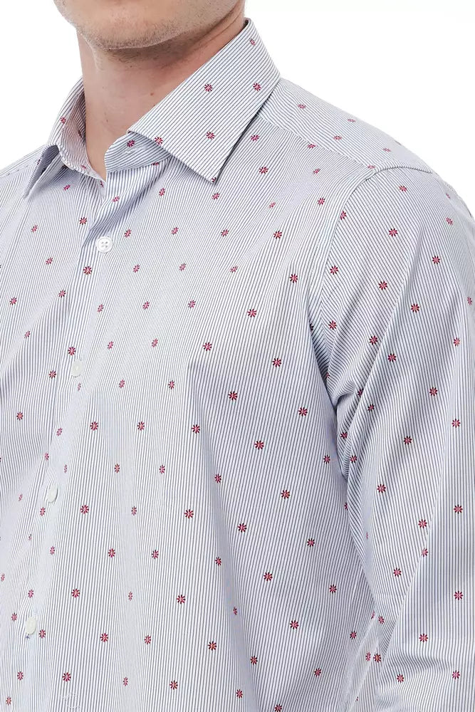 Camisa de hombre Bagutta de algodón multicolor