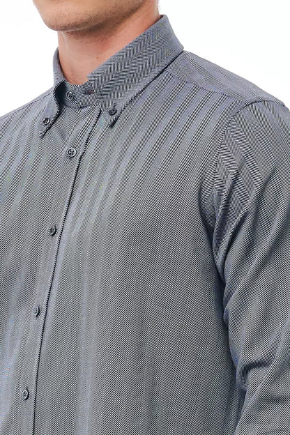 Camisa de algodón azul Bagutta para hombre