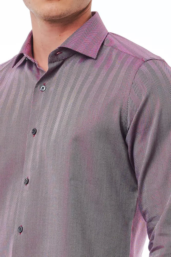 Camisa Bagutta de algodón burdeos para hombre