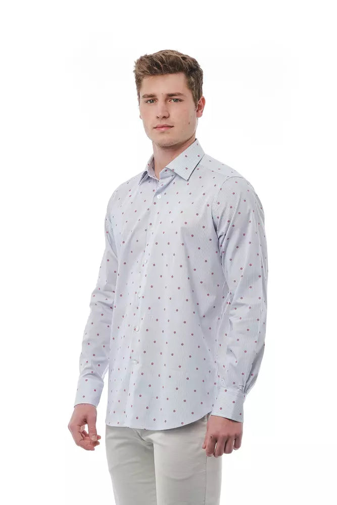 Camisa de hombre Bagutta de algodón multicolor