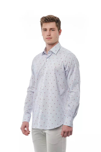 Camisa de hombre Bagutta de algodón multicolor
