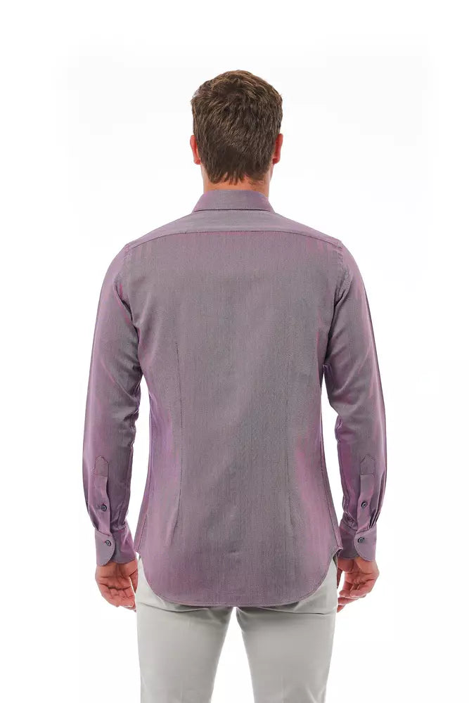 Camisa Bagutta de algodón burdeos para hombre