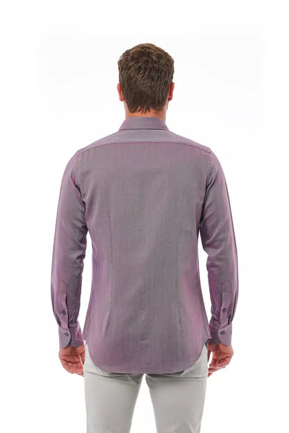 Camisa Bagutta de algodón burdeos para hombre