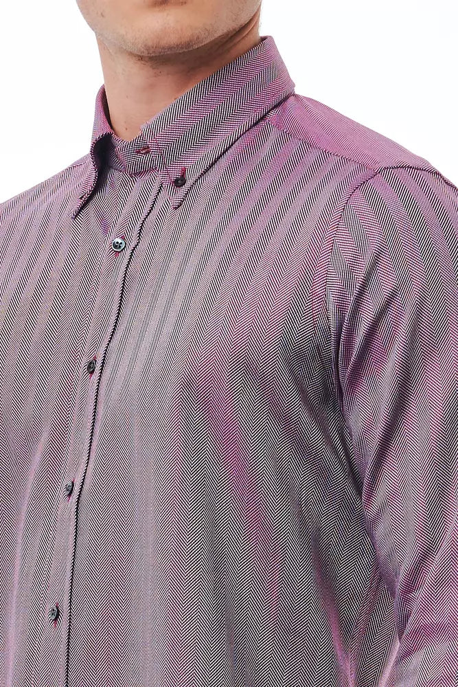 Camisa Bagutta de algodón burdeos para hombre