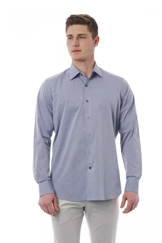 Camisa Bagutta de algodón gris para hombre