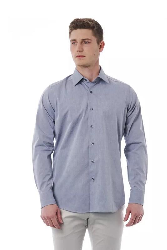 Camisa Bagutta de algodón gris para hombre