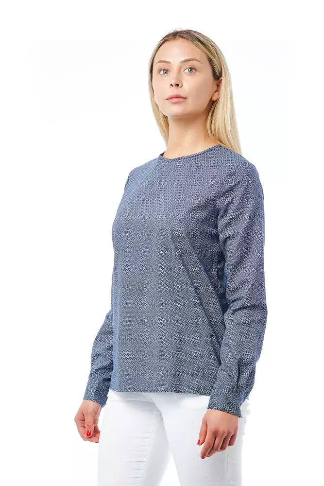 Camisa de mujer de algodón azul Bagutta