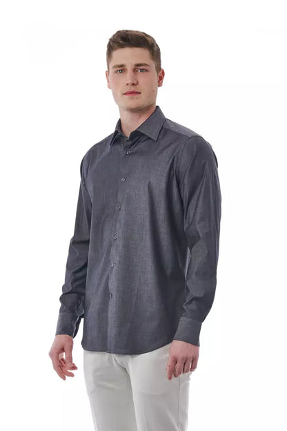 Camisa Bagutta de algodón gris para hombre