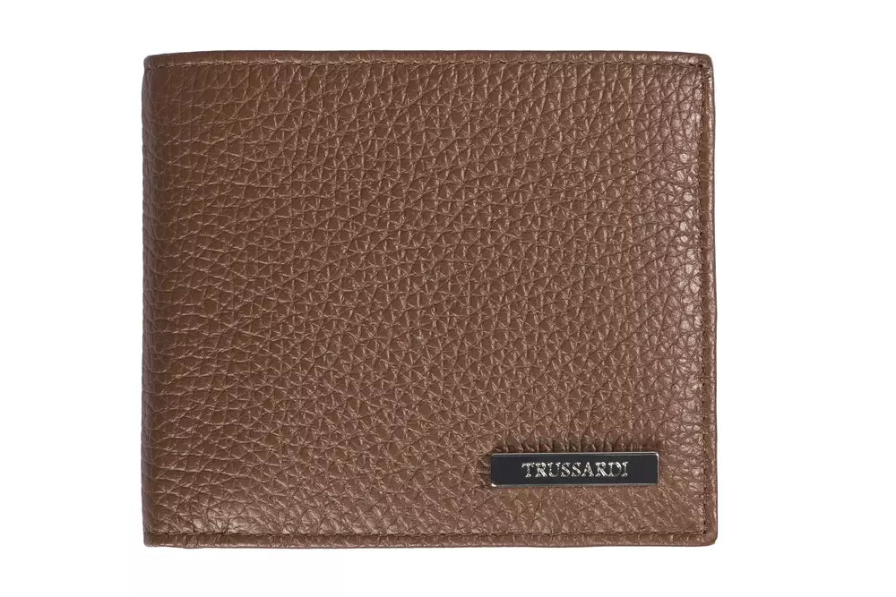 Cartera de hombre de piel marrón Trussardi
