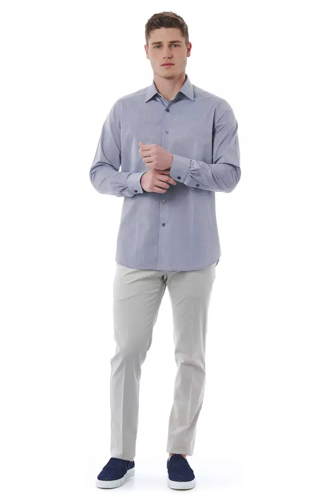 Camisa Bagutta de algodón gris para hombre