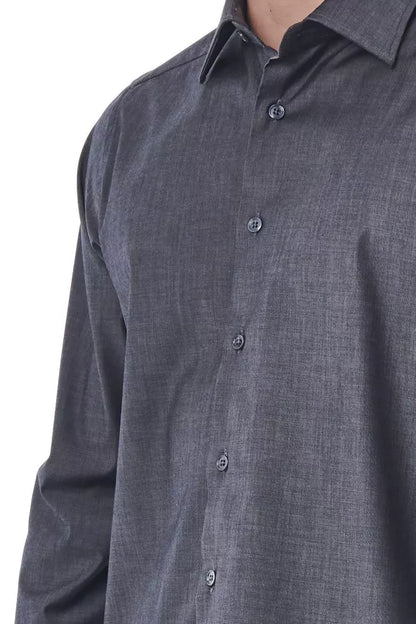 Camisa Bagutta de algodón gris para hombre