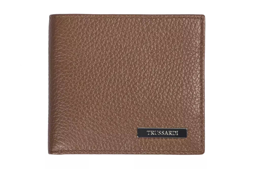 Cartera de hombre de piel marrón Trussardi