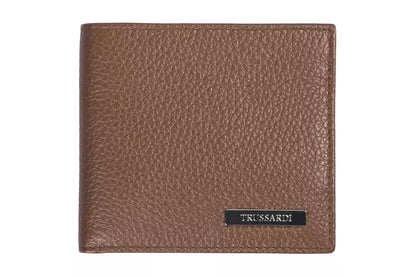 Cartera de hombre de piel marrón Trussardi
