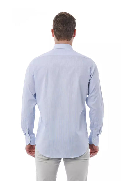 Camisa Bagutta de algodón azul claro para hombre