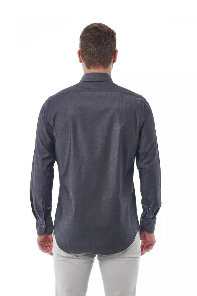 Camisa Bagutta de algodón gris para hombre