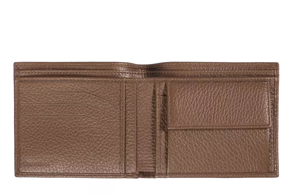 Cartera de hombre de piel marrón Trussardi