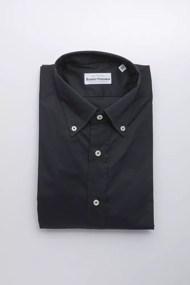 Camisa de algodón negra para hombre de Robert Friedman