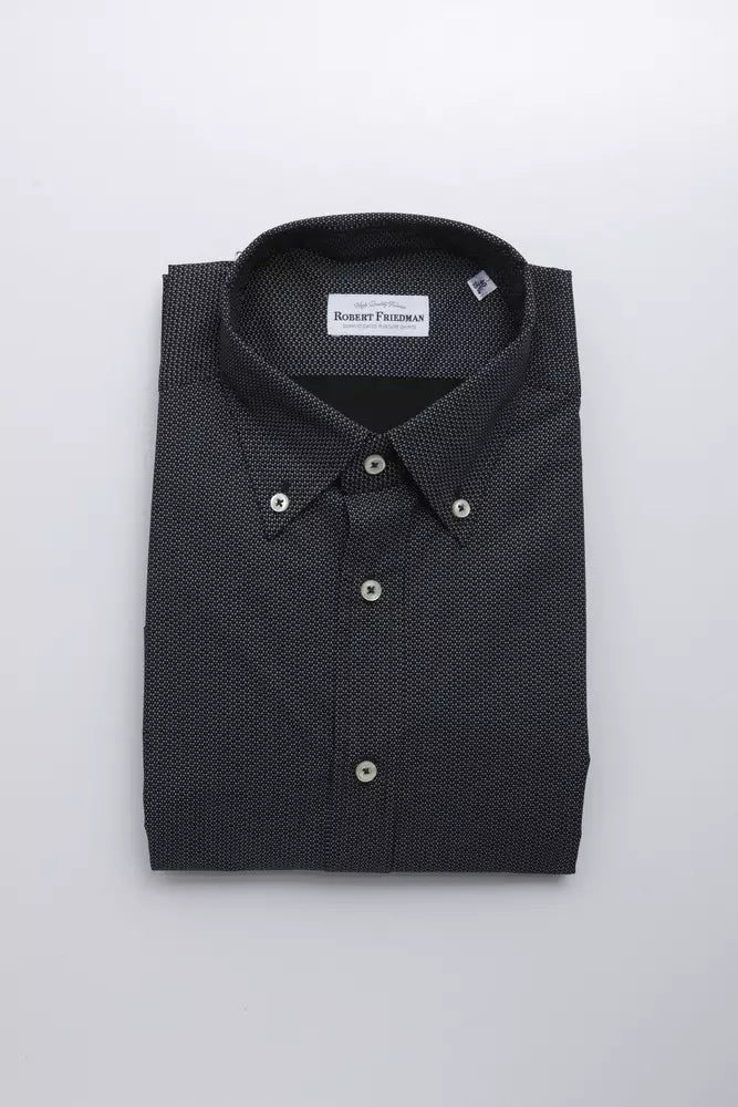 Camisa de algodón negra para hombre de Robert Friedman