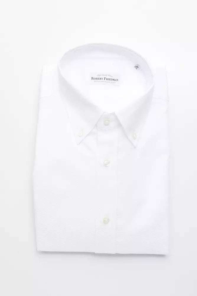 Robert Friedman White Cotton Men Shirt