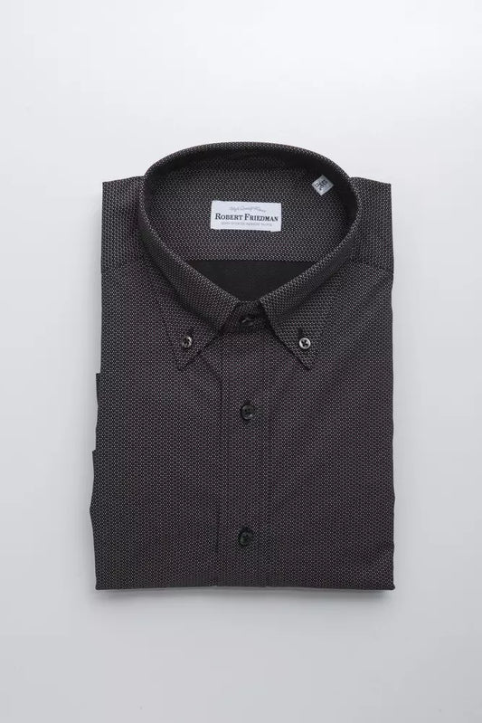 Camisa de algodón negra para hombre de Robert Friedman