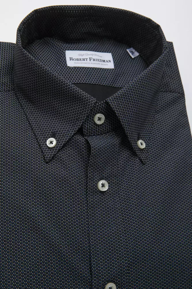 Camisa de algodón negra para hombre de Robert Friedman