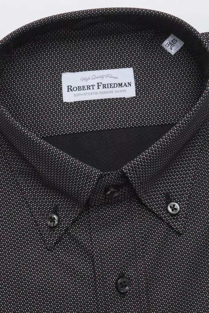 Camisa de algodón negra para hombre de Robert Friedman