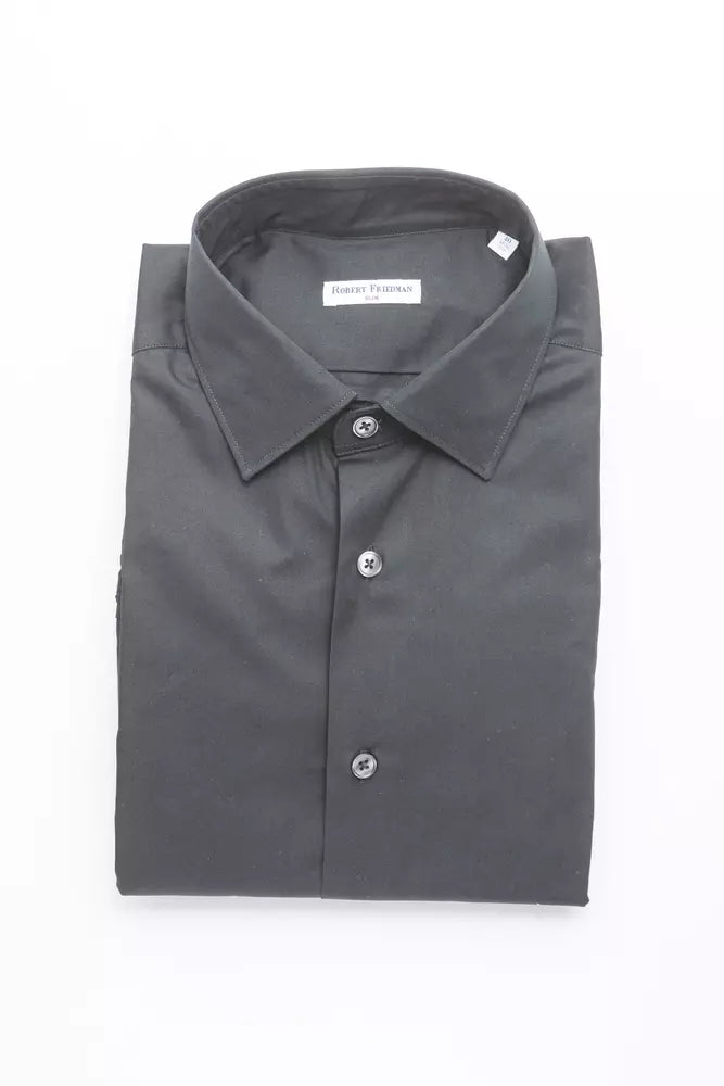 Camisa de algodón negra para hombre de Robert Friedman