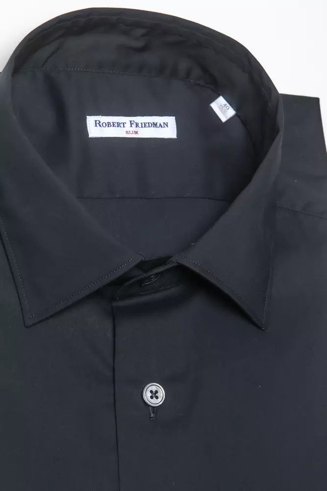 Camisa de algodón negra para hombre de Robert Friedman