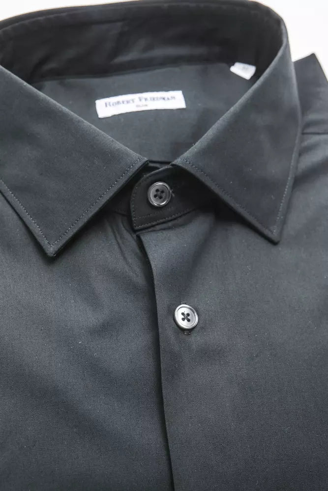 Camisa de algodón negra para hombre de Robert Friedman