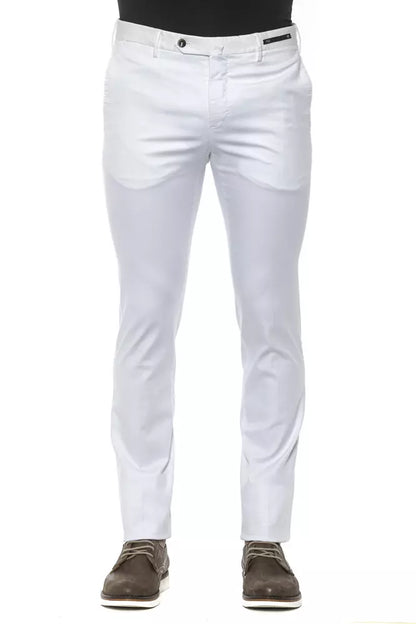 PT Torino White Cotton Men Trouser