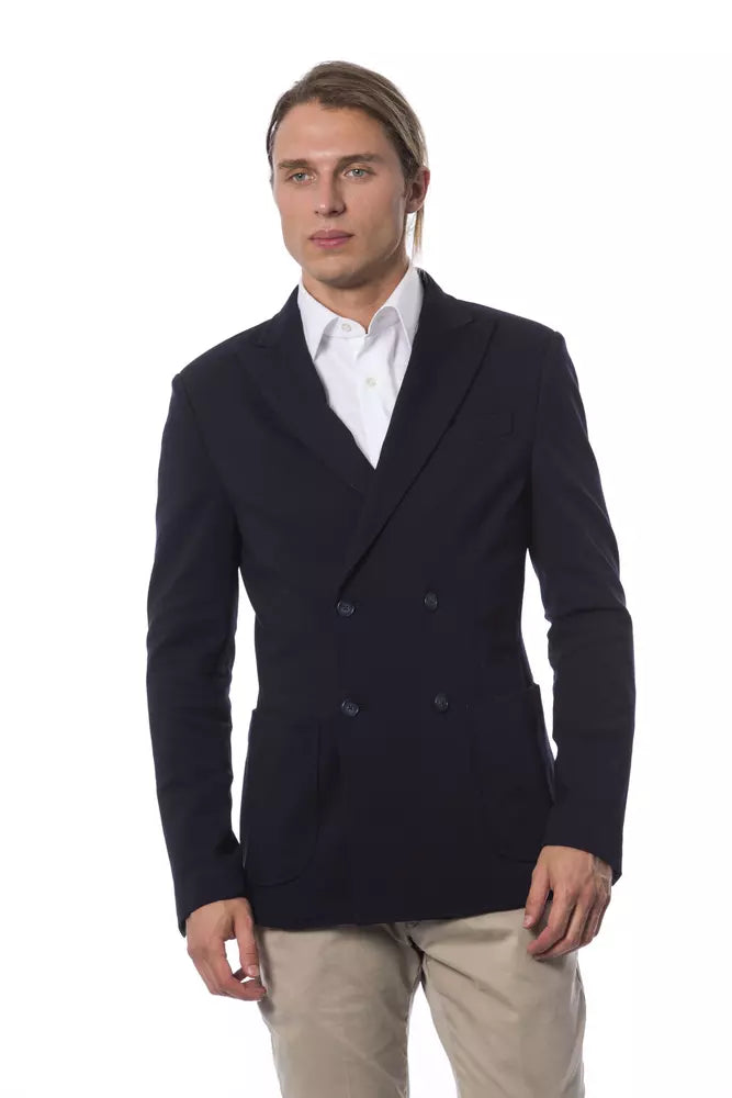 Blazer de hombre en viscosa azul Verri